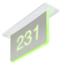 Crestron SSC-100-EL Room Availability Hallway Sign, Ceiling Mount, Enhanced Legibility, Without Engraving - Creation Networks