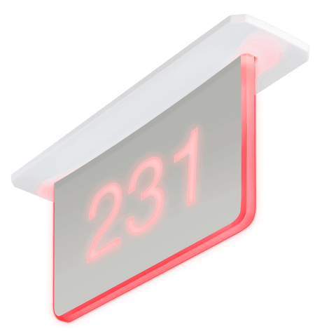 Crestron SSC-102-EL Room Availability Hallway Sign, Ceiling Mount, Enhanced Legibility, Includes Custom Engraving - Creation Networks