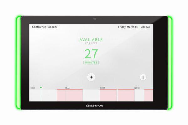Crestron TSS-1070-B-S-LB KIT  10.1 in. Room Scheduling Touch Screen, Black Smooth, includes one TSW-1070-LB-B-S light bar - Creation Networks