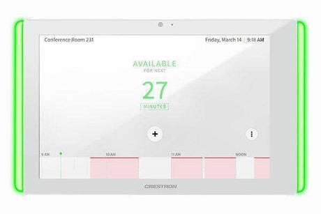 Crestron TSS-1070-W-S-LB KIT 10.1 in. Room Scheduling Touch Screen, White Smooth, includes one TSW-1070-LB-W-S light bar - Creation Networks