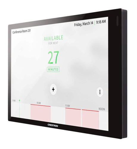 Crestron TSS-770-B-S-LB KIT 7 in. Room Scheduling Touch Screen, Black Smooth, includes one TSW-770-LB-B-S light bar - Creation Networks