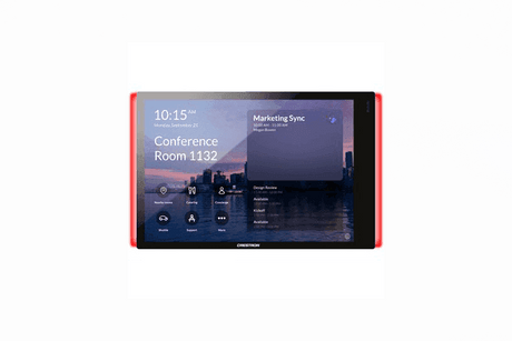 Crestron TSS-770-T-W-S-LB KIT 7 in. Room Scheduling Touch Screen for Microsoft Teams® Software, White Smooth, includes one TSW-770-LB-B-S light bar - Creation Networks