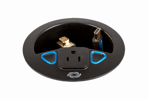 Crestron TT-100-B-T Crestron Connect It™ Cable Caddy w-120V Outlet, No Cables, Black Textured - Creation Networks