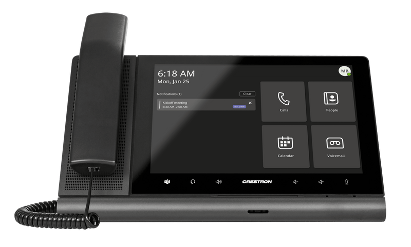 Crestron UC-P10-T-HS Flex 10 in. Audio Desk Phone with Handset for Microsoft Teams® Software - Creation Networks