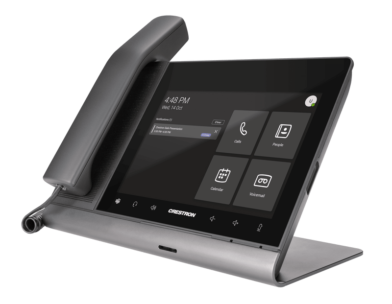 Crestron UC-P8-T-HS Crestron Flex 8 in. Audio Desk Phone with Handset for Microsoft Teams® Software - Creation Networks