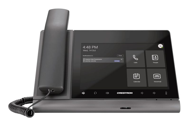 Crestron UC-P8-T-HS Crestron Flex 8 in. Audio Desk Phone with Handset for Microsoft Teams® Software - Creation Networks