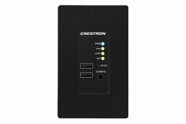 Crestron USB-EXT-2-REMOTE-1G-B USB over Category Cable Extender Wall Plate, Remote, Black - Creation Networks
