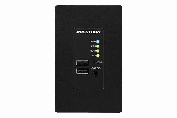 Crestron USB-EXT-2-REMOTE-1G-B USB over Category Cable Extender Wall Plate, Remote, Black Networking Crestron