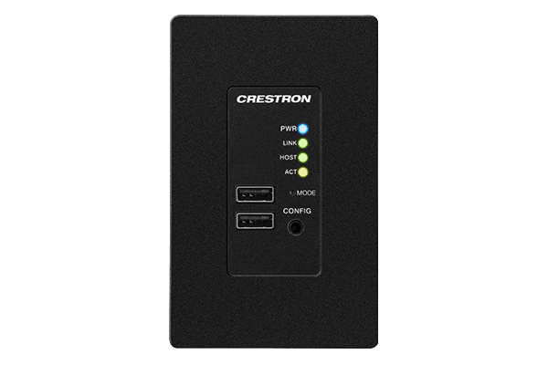 Crestron USB-EXT-2-REMOTE-1G-B  USB over Category Cable Extender Wall Plate, Remote, Black - Creation Networks