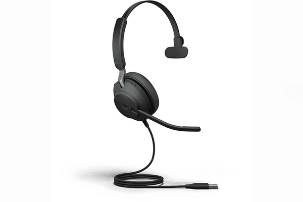 Jabra Evolve2 40 Mono Wired On-Ear Headset (Microsoft Teams, Black) - Creation Networks
