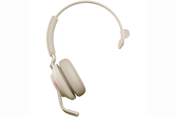 Jabra Evolve2 65 Mono Wireless On-Ear Headset (Microsoft Teams), Beige - Creation Networks