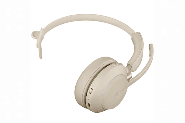 Jabra Evolve2 65 Mono Wireless On-Ear Headset (Unified Communications), Beige - Creation Networks