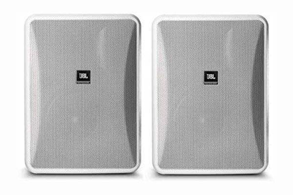 JBL CONTROL 28-1-WH High Output Indoor/Outdoor Background/Foreground Speaker (Pair, White) - Creation Networks