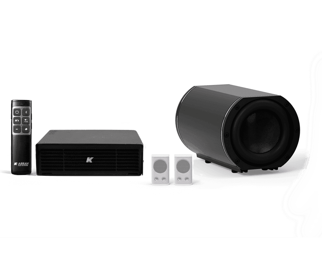 K-Array Azimut-KAMUT2L , Professional sound system composed of 2 KZ14-AZ + 1 KU44-2 + 1 KA02 + 1 K-REMUCTRL - Creation Networks