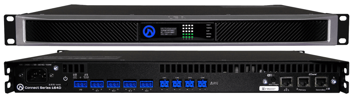 Lea Professional CONNECT 164D 4-Channel Amplifiers with Dante - Creation Networks