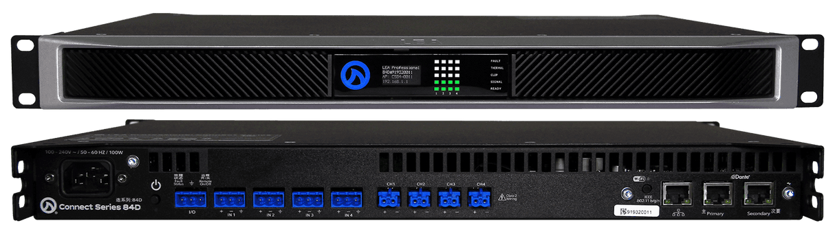 Lea Professional CONNECT 84D CS84D 4-Channel Amplifiers with Dante - Creation Networks