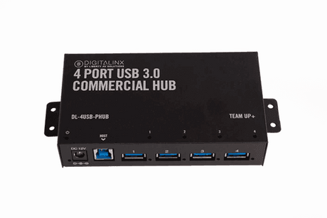 Liberty AV TeamUp+ Series 4 Port Powered USB 3.0 Commercial Hub - DL-4USB-PHUB - Creation Networks