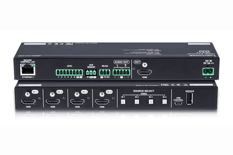 LightWare MMX2-4x1-H20 HDMI 2.0 Switcher with breakout Audio, Occupancy Sensor input and various control features - 91560007 - Creation Networks