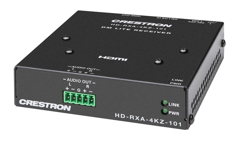 Crestron HD-RXA-4KZ-101 DM Lite® 4K60 4:4:4 Receiver for HDMI® and Analog Audio Signal Extension over CATx Cable - Creation Networks