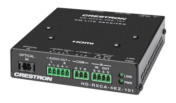 Crestron HD-RXCA-4KZ-101  DM Lite® 4K60 4:4:4 Receiver for HDMI®, RS-232, IR, and Analog Audio Signal Extension over CATx Cable