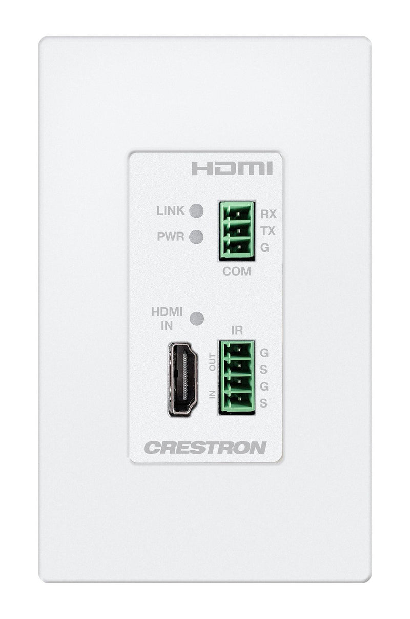 Crestron HD-TXC-4KZ-101-1G-W DM Lite® 4K60 4:4:4 Transmitter for HDMI®, RS‑232, and IR Signal Extension over CATx Cable, Wall Plate, White - Creation Networks