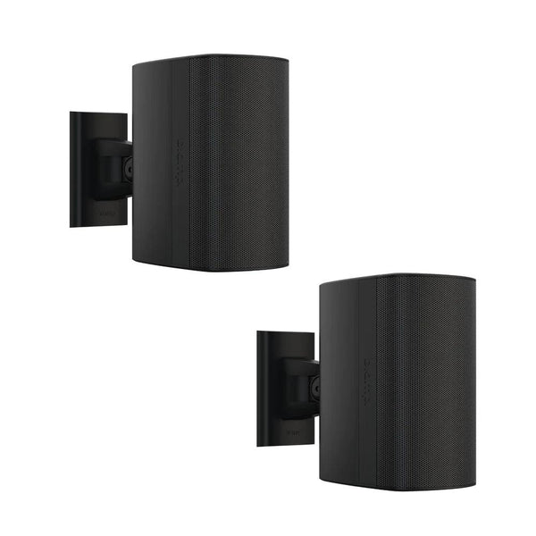 Biamp Desono DX-S5 5” High Output Coaxial Surface Mount Indoor/Outdoor Loudspeaker w/ HF compression driver. 8 Ohm or 70V/100V operation, included ClickMount pan-tilt mounting bracket (Pair, Black) - 910.0107.900