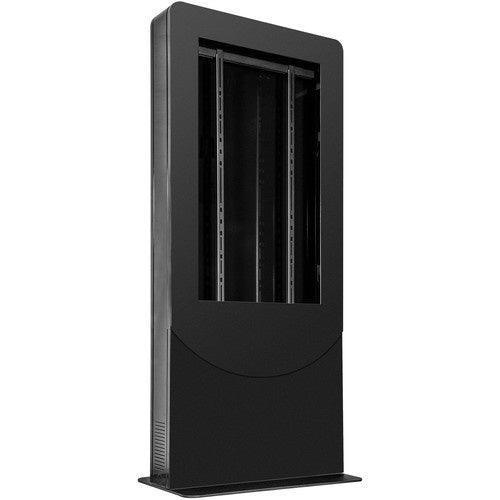 Peerless-AV Floorstanding Back-to-Back Portrait Kiosk for Two 65" Displays up to 1.81" Deep (Black) - KIPC2565B - Creation Networks