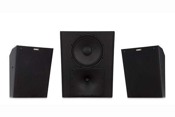 QSC Cinema surround loudspeaker, High Output 10" 2-way, 90°H x 90°V, HF Horn, 95.5 dB sensitivity (Pair) - SR-1030 - Creation Networks