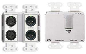 RDL Wall-Mounted Bi-Directional Mic/Line Dante Interface 2 x 2 - DD-BN22 - Creation Networks