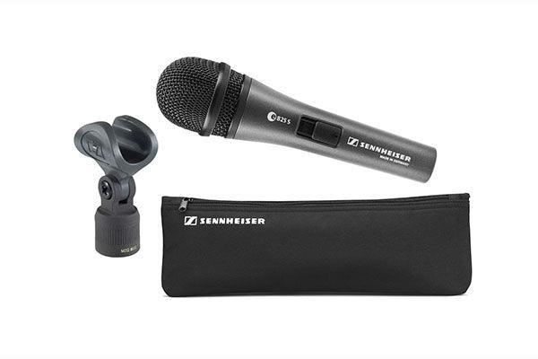 Sennheiser e 825-S Cardioid dynamic vocal microphone with 3-pin XLR-M. Includes (1) MZQ 800 clip and (1) carrying pouch (11.6 oz) - Creation Networks