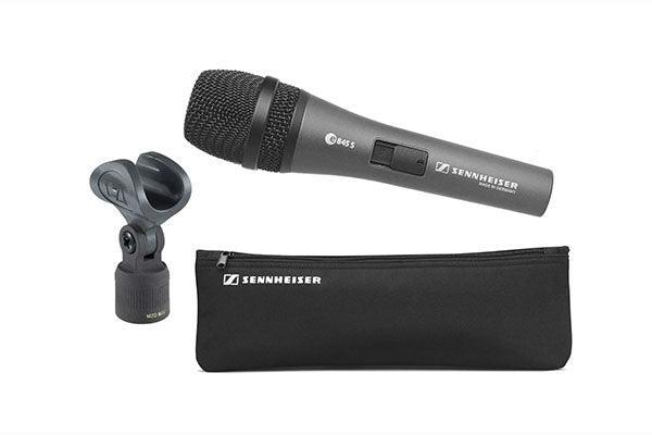 Sennheiser e 845-S Handheld microphone (supercardioid, dynamic) with and 3-pin XLR-M and on/off switch. Includes (1) MZQ 800 clip and (1) carrying pouch (11.6 oz) - Creation Networks