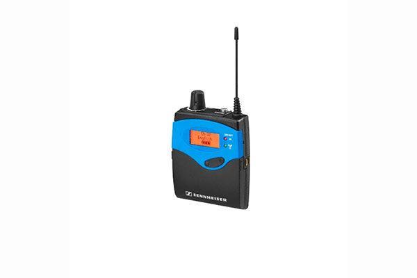 Sennheiser EK 1039-AW+ TourGuide bodypack receiver, analog, 32-channel, 3.5mm jack, blue faceplate, includes battery BA 2015, frequency range: AW (470 -558 MHz) - Creation Networks