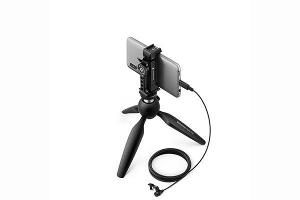 Sennheiser XS Lav USB-C Mobile Kit USB-C lavalier kit. Includes (1) XS Lav USB-C lavalier microphone, (1) Manfrotto PIXI Mini Tripod, (1) Smartphone clamp with cold-shoe mount, (1) Foam windshield for XS Lav, (1) Lavalier clip and (1) Pouch - Creation Networks