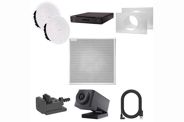 Shure 920P W+HCAM-V ECOSYSTEM BUNDLE 920P: (1) MXA920W-S, (1) P300-IMX, (2) MXN5W-C + Tile Bridge, (1) HUDDLY IQ, (1) HUDDLY-DMB, (1) USB3-CA-90-2M - Creation Networks