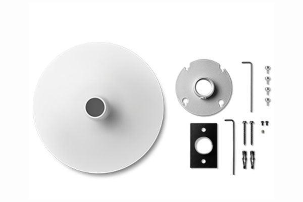 Shure A900W-R-PM 1.5" Pole Mount Kit, Round, White Cover (Pole not included) - Creation Networks