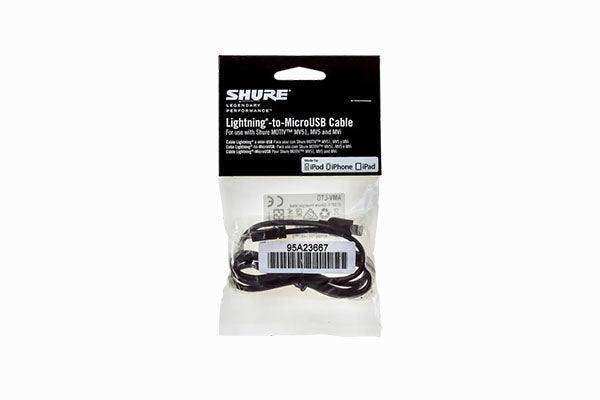 Shure AMV-LTG 1m microB to Lightning cable (Priced separately, must purchase minimum quantities of 3 or more)) Microphones Shure