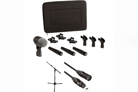 Shure DMK57-52 Drum Microphone Kit, includes 3 SM57 Microphones, one BETA 52A Microphone, three A56D Drum-mounting Systems, and a Carrying Case - Creation Networks