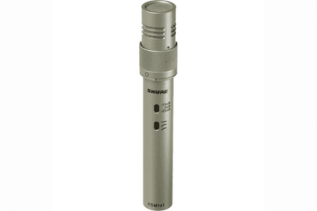 Shure KSM141/SL Dual-Pattern (Cardioid/Omnidirectional) Studio Condenser Microphone (Champagne), Foam Windscreen and Carrying Case - Creation Networks