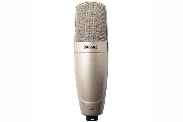 Shure KSM32/SL Cardioid Studio Condenser Microphone–Studio Model (Champagne), with A32SM and Aluminum Case - Creation Networks