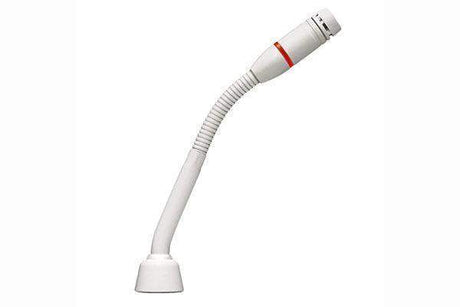 Shure MX405WRLP/C-VBDL 5" Shock-Mounted Gooseneck Mic with Cardioid Capsule, No Preamp, and Red LED Ring on Top (White) - Creation Networks