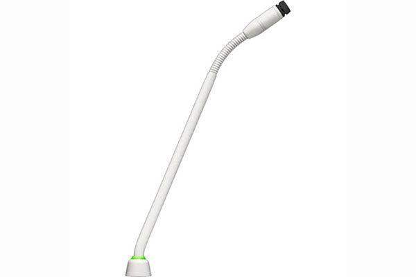 Shure MX410WLP/N 10" Gooseneck Mic with No Capsule, No Preamp, and 2-Color LED Ring on Bottom (White) - Creation Networks