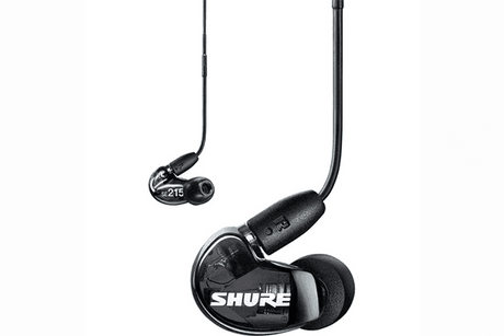 Shure SE215 Sound-Isolating In-Ear Stereo Earphones with RMCE-UNI Remote Mic Universal Cable (Black) - SE215DYBK+UNI - Creation Networks