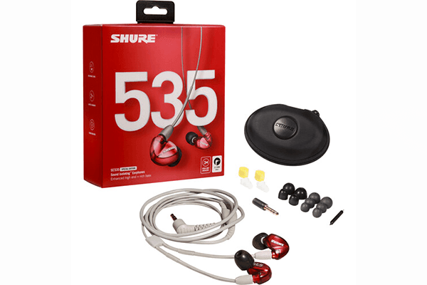 Shure SE535 Sound-Isolating In-Ear Stereo Headphones with 3.5mm Audio Cable (Special-Edition Red) - Creation Networks