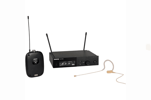 Shure SLXD14/153T Combo System with SLXD1 Bodypack, SLXD4 Receiver, and MX153T Earset Headworn Microphone - Creation Networks