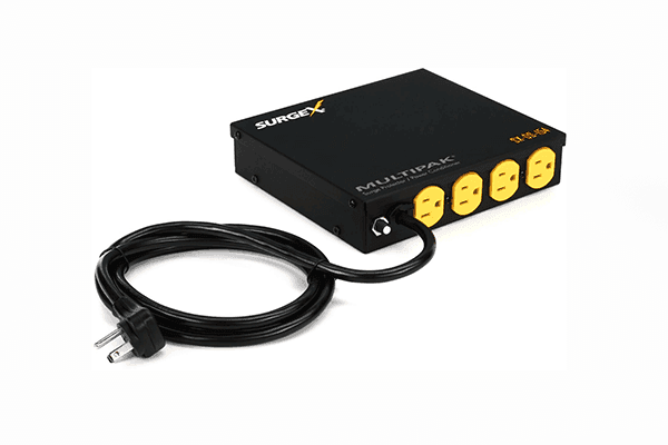 SurgeX SX-DS-154 MultiPak Surge Suppressor and Power Filter, Multi Array Solution, Includes Mounting Brackets, 4 Outlets - Creation Networks