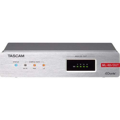 Tascam ML-4D/OUT-X 4-Channel Line-Output Dante Converter with Built-In DSP Mixer - Creation Networks