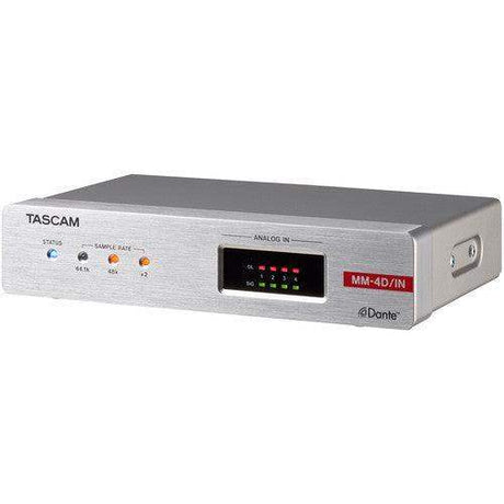 Tascam MM-4D/IN-X 4-Channel Mic/Line Input Dante Converter with Built-In DSP Mixer - Creation Networks