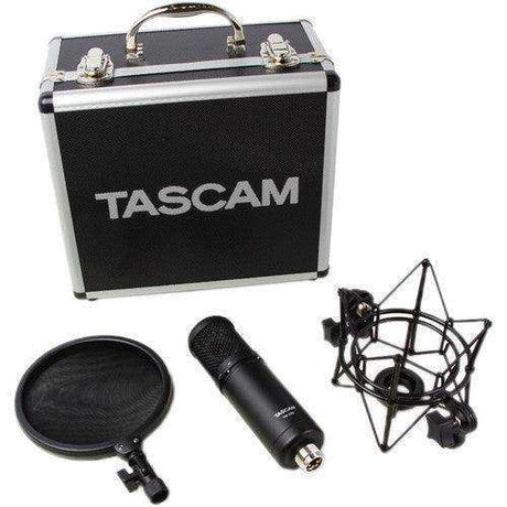 Tascam TM-280 Studio Microphone with Flight Case, Shockmount, and Pop Filter - Creation Networks