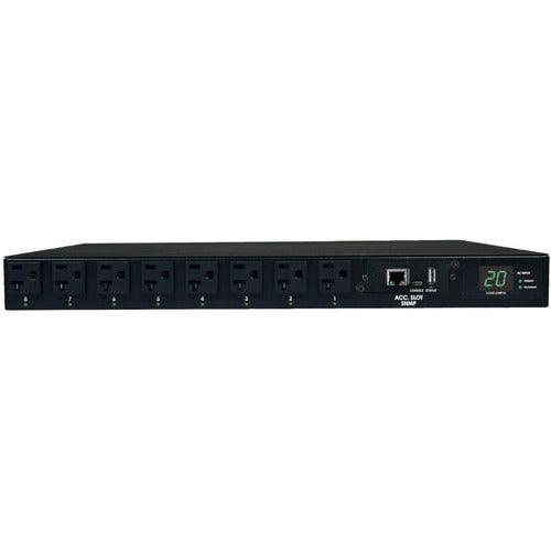 Tripp Lite PDU Switched ATS 120V 20A 5-15/20R 16 Outlet L5-20P Horizontal TAA - PDUMH20ATNET - Creation Networks