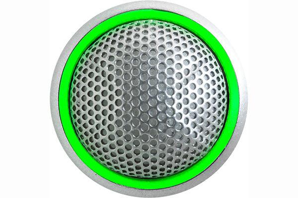 Shure MX395AL/BI-LED Microflex Low-Profile Figure-8 Boundary Microphone with Logic-Control LED for Installs (Silver) - Creation Networks